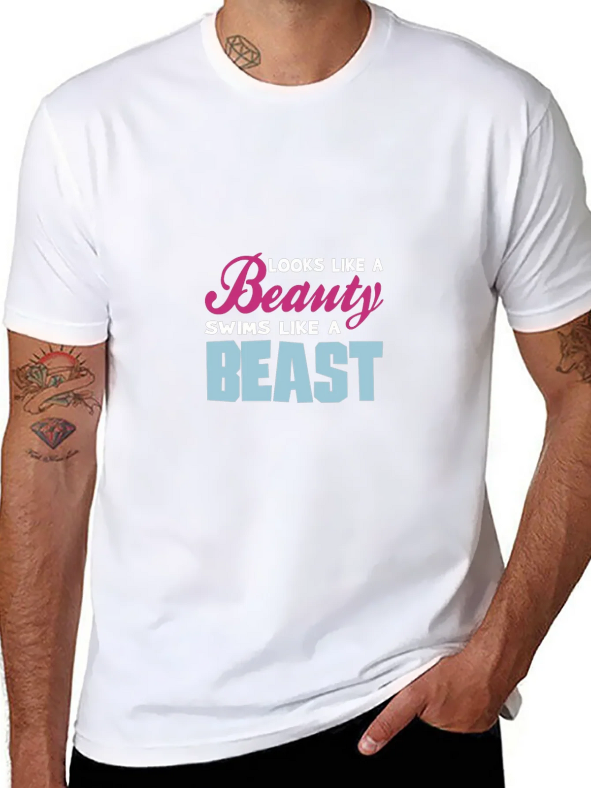 Beauty and Beast Swimmer Graphic Tee product image 7