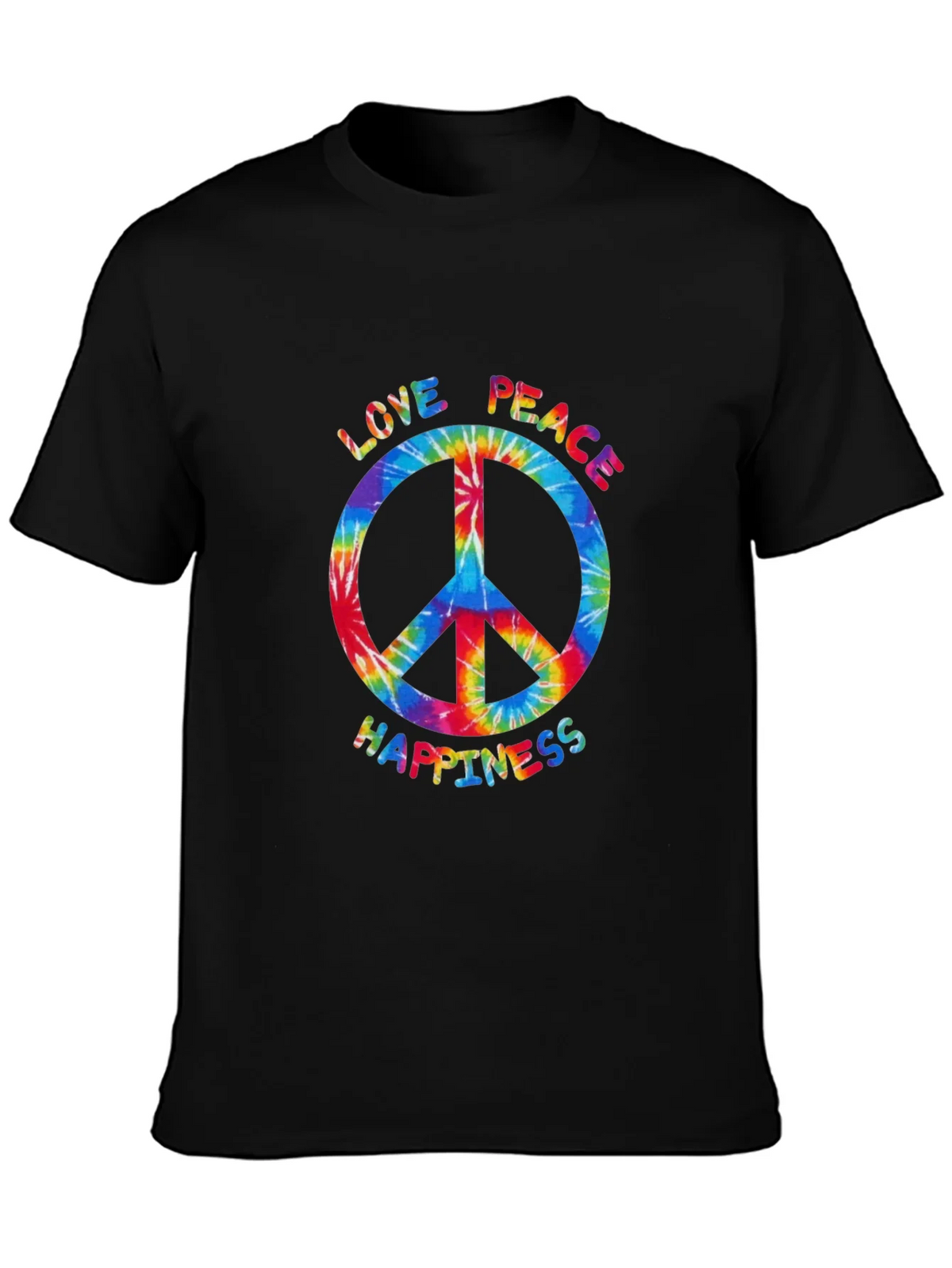 Peace Love Happiness Tie-Dye T-Shirt product image 3