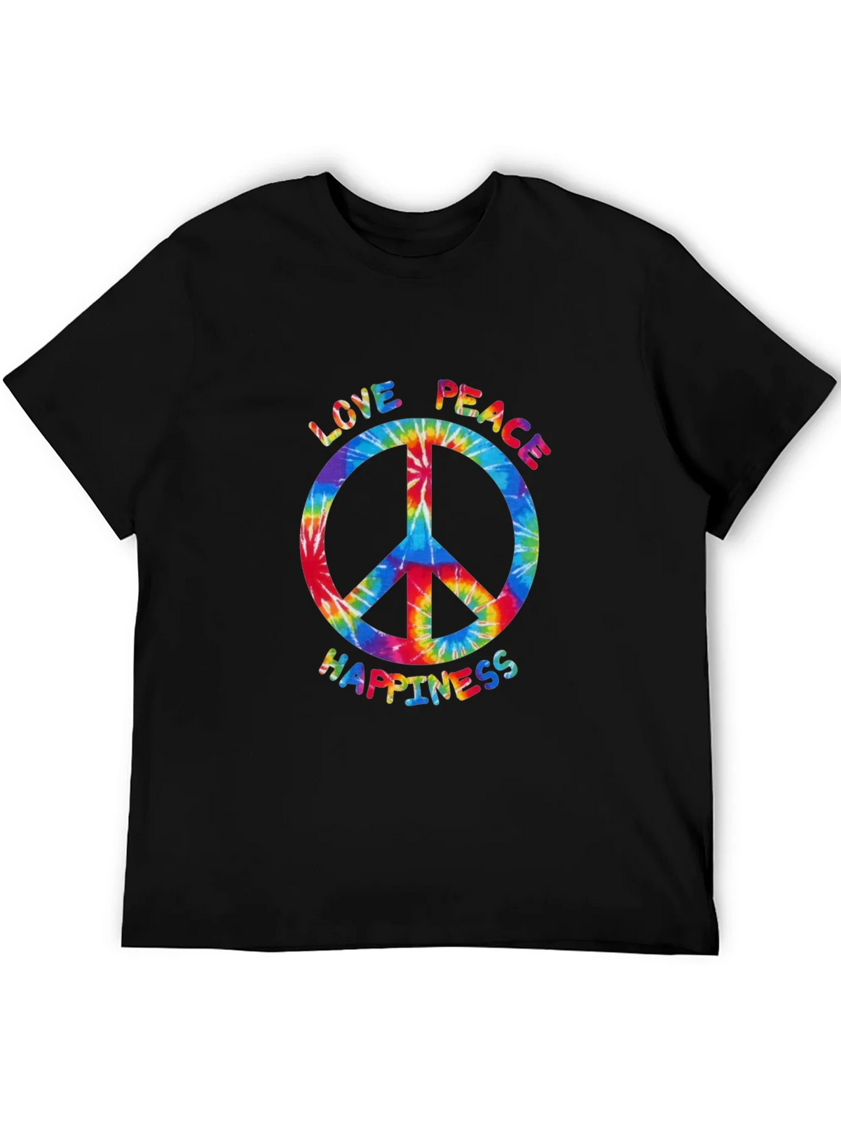 Peace Love Happiness Tie-Dye T-Shirt product image 5