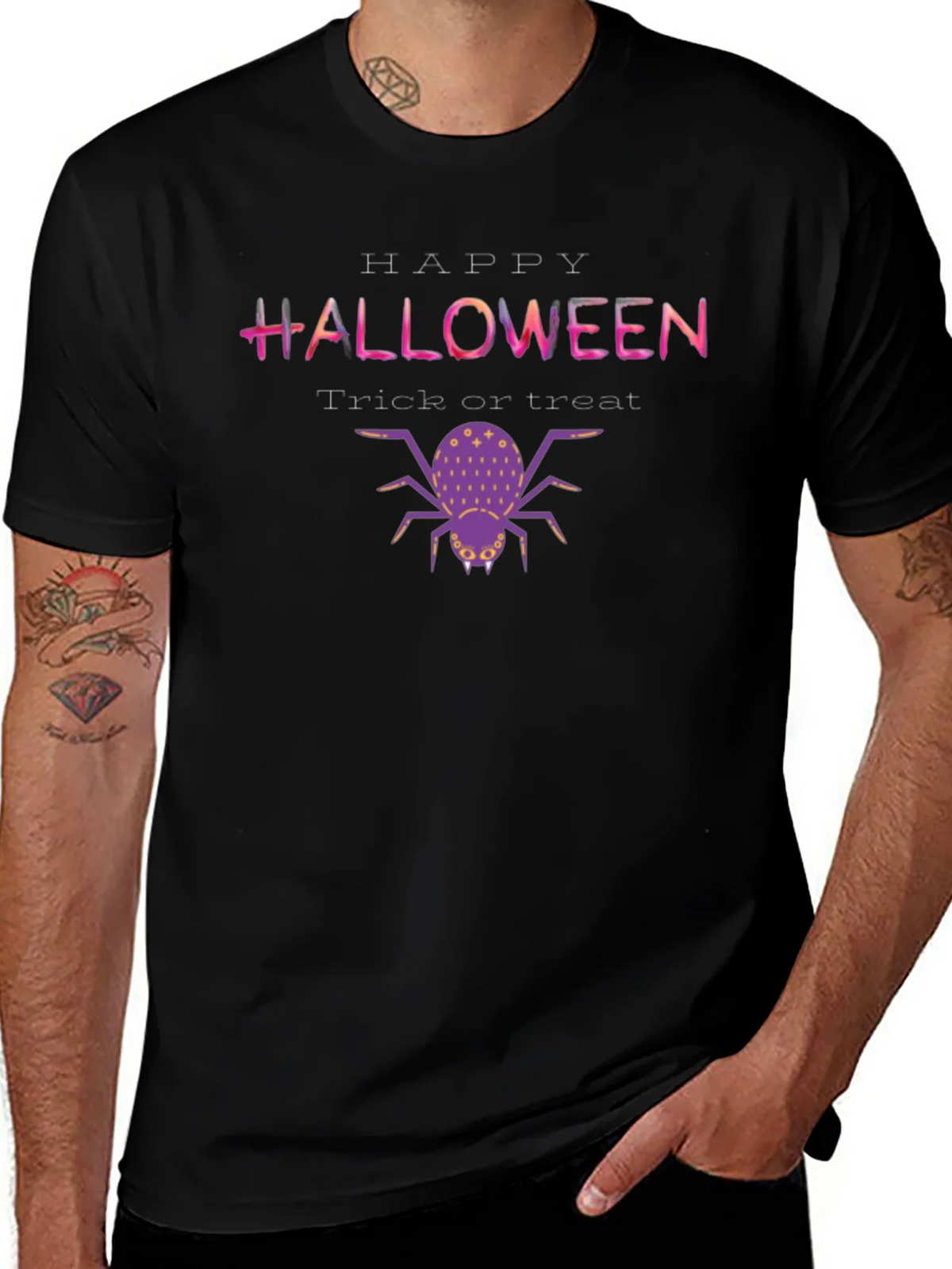 Halloween Spider T-Shirt - Trick or Treat Graphic Tee product image 1