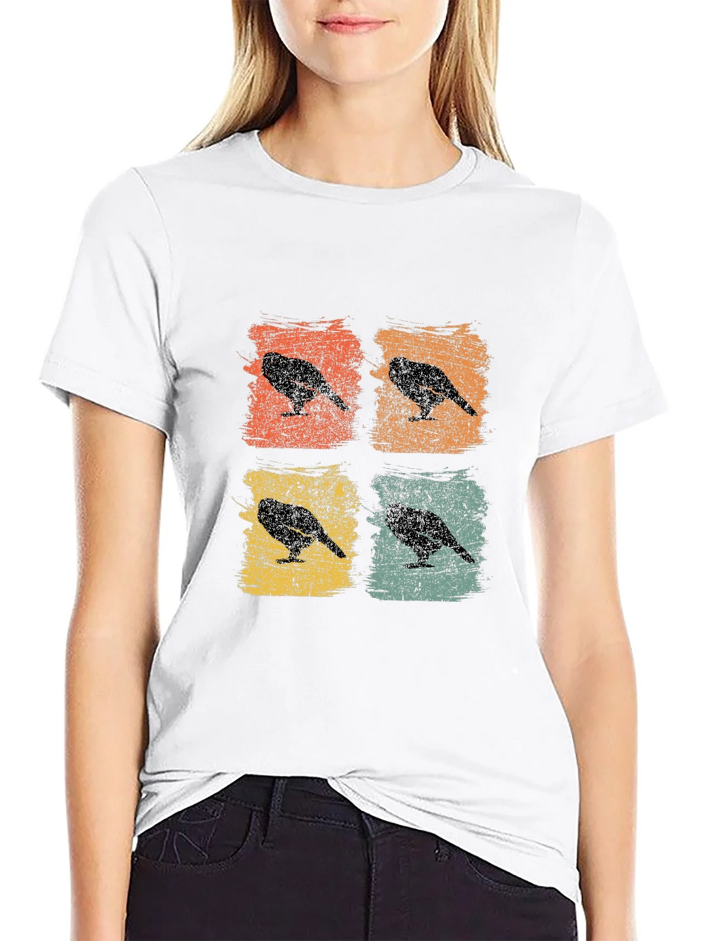 Retro Crow Pop Art T-Shirt product image 5