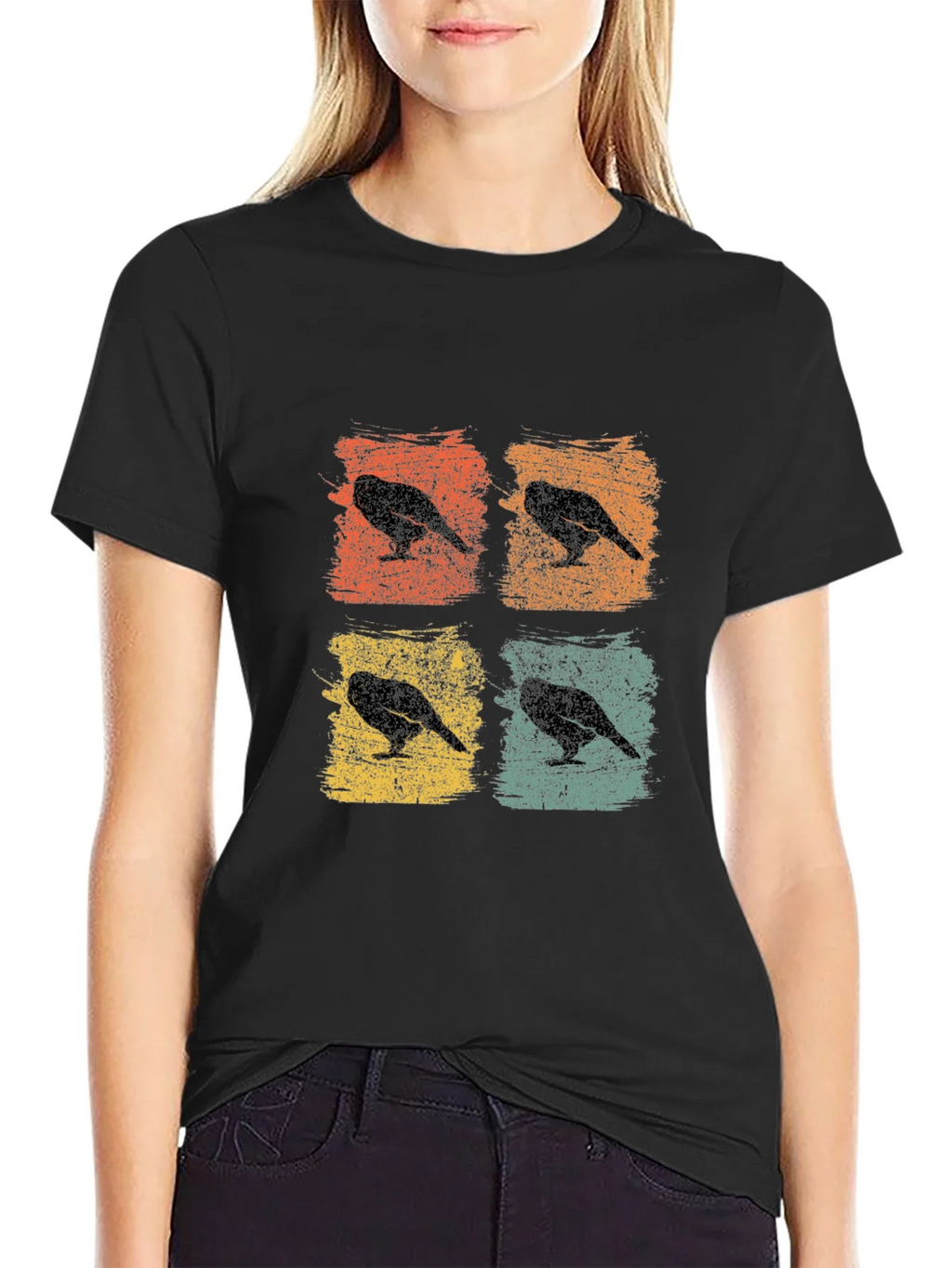 Retro Crow Pop Art T-Shirt product image 1