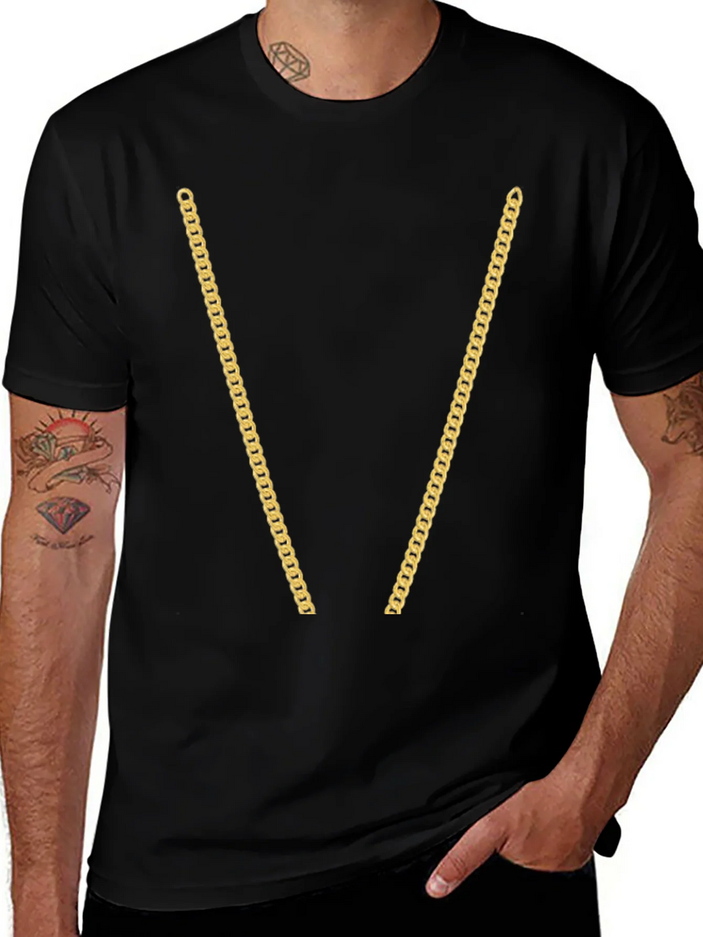 Gold Chain T-Shirt - Novelty Graphic Tee product image 1