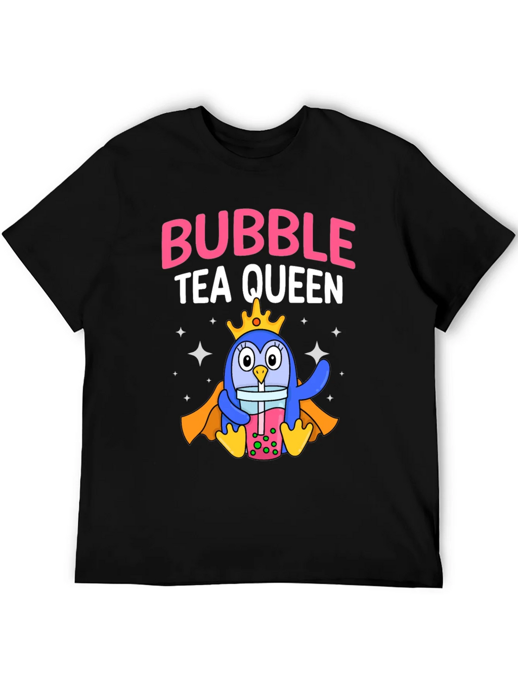 Bubble Tea Queen Penguin Graphic T-Shirt product image 3