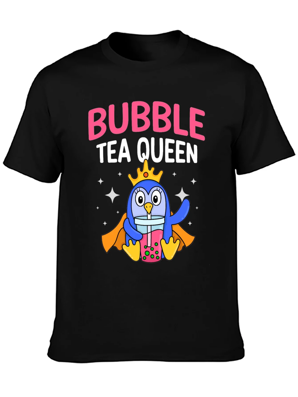 Bubble Tea Queen Penguin Graphic T-Shirt product image 2