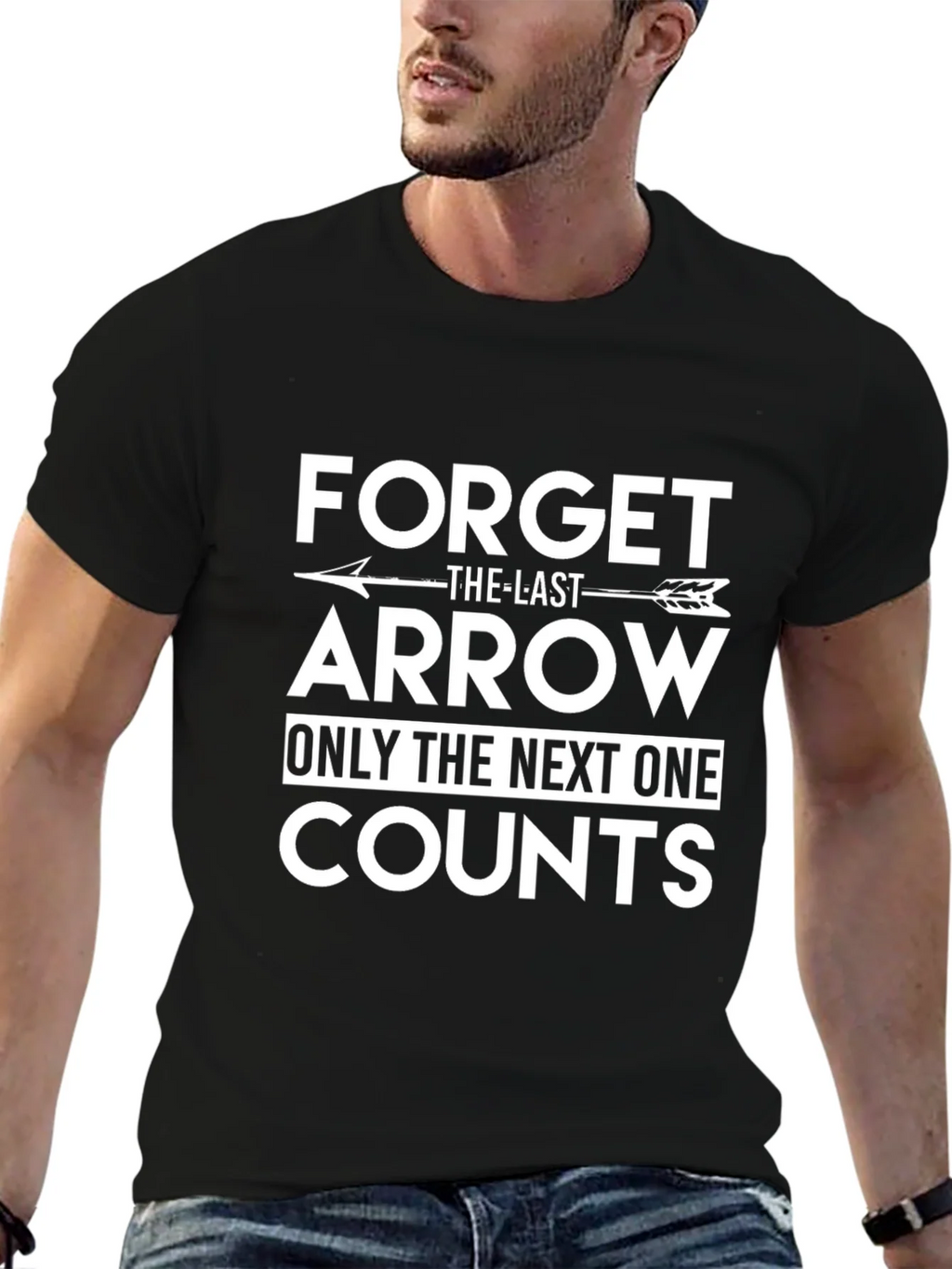 Forget The Last Arrow Black Graphic T-Shirt product image 3