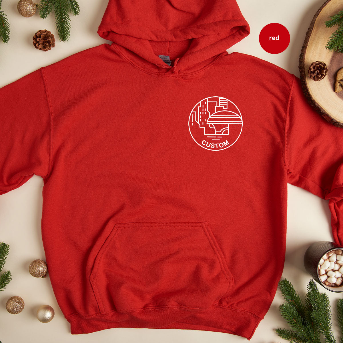 Planet Line Drawing Sweatshirt, Customizable Galaxy Pocket product image 16