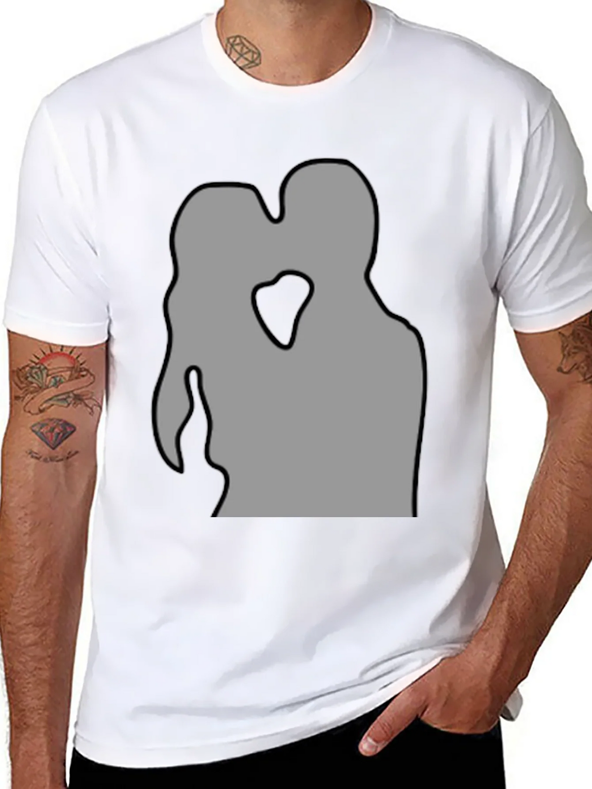 Romantic Embrace Graphic Tee - Black product image 1