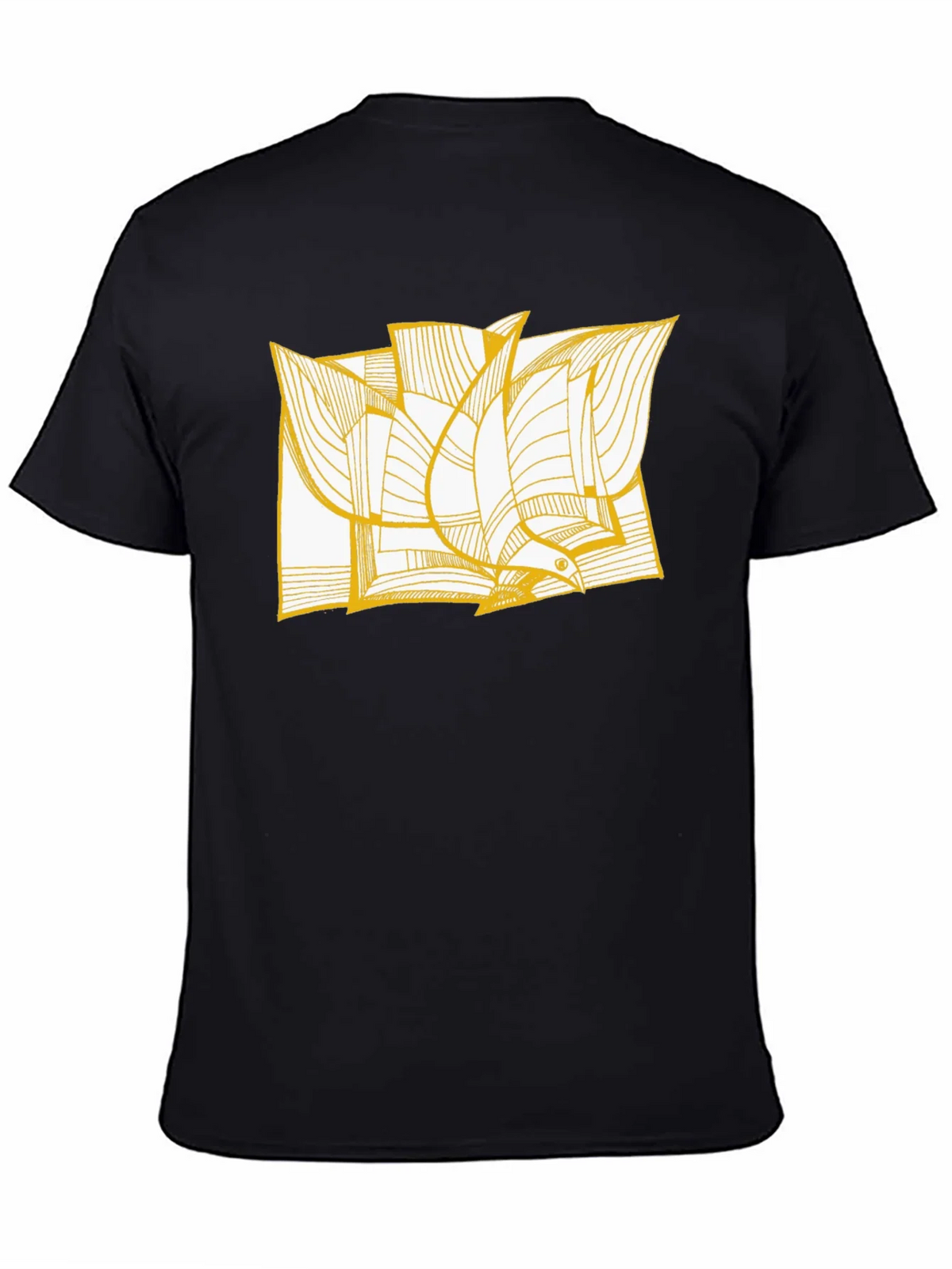 Abstract Bird Print Black Tee product image 2