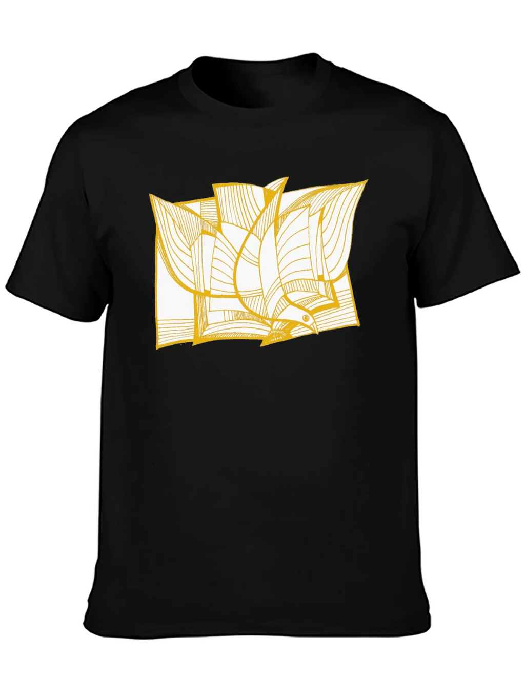 Abstract Bird Print Black Tee product image 1