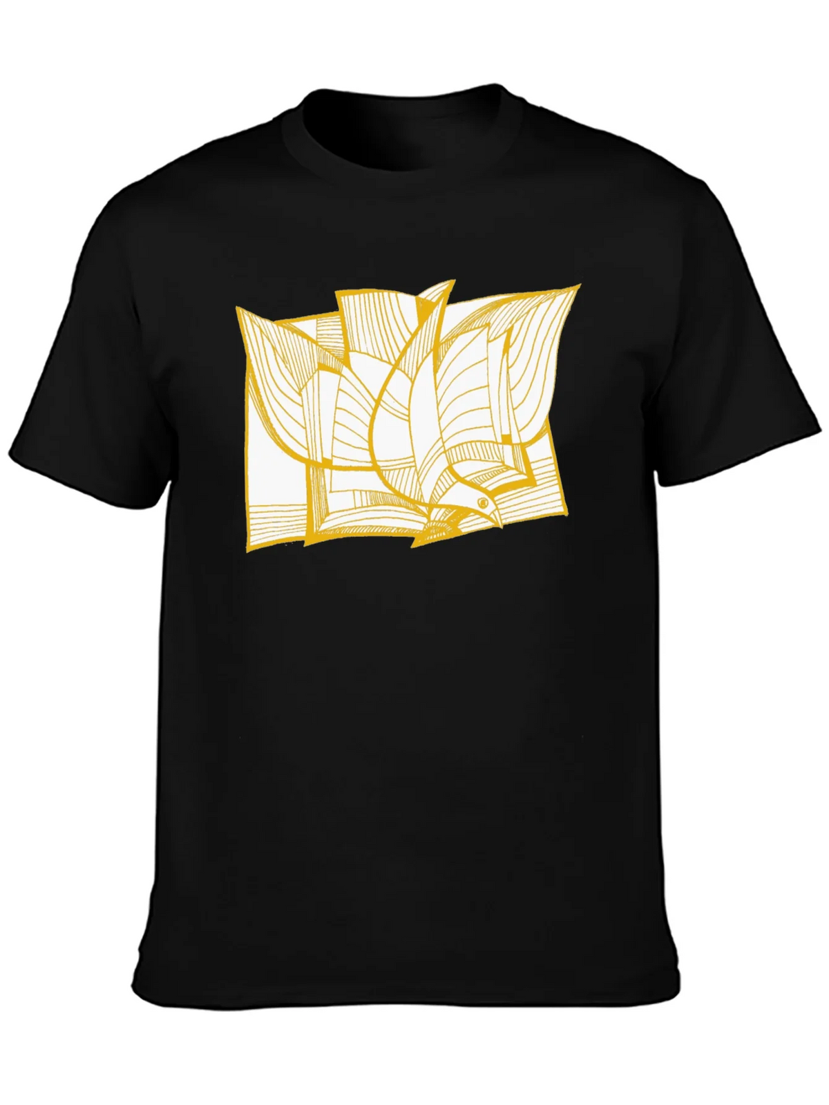 Abstract Bird Print Black Tee product image 1