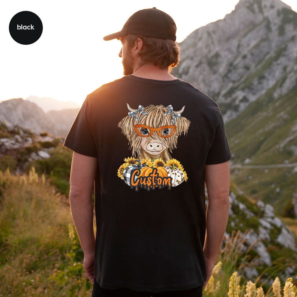 Custom Cow Shirt, Fall Graphic Tees, Personalized Farmer product image 112