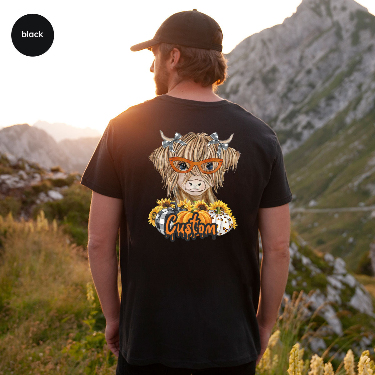 Custom Cow Shirt, Fall Graphic Tees, Personalized Farmer product image 112