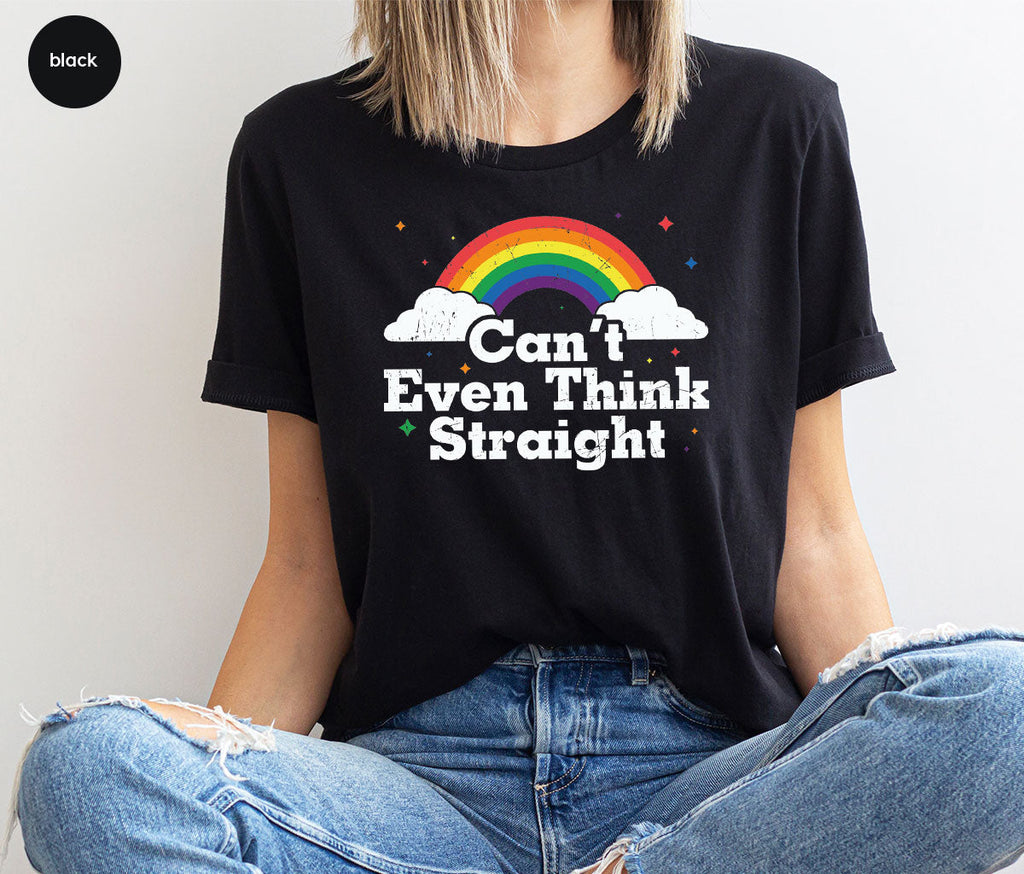 Can I Even Think Straight Shirt, Rainbow T-Shirt, LGBT product image 62