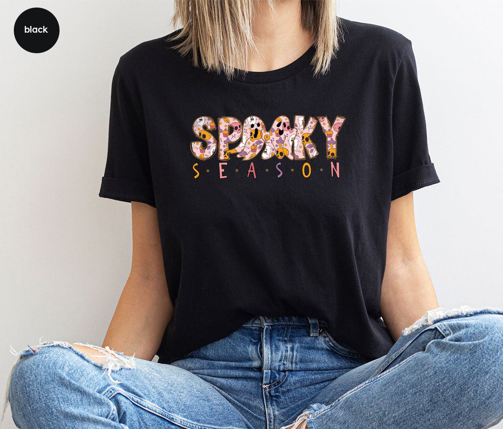Ghost Graphic Tees, Cute Kid Halloween Shirt, Spooky product image 124