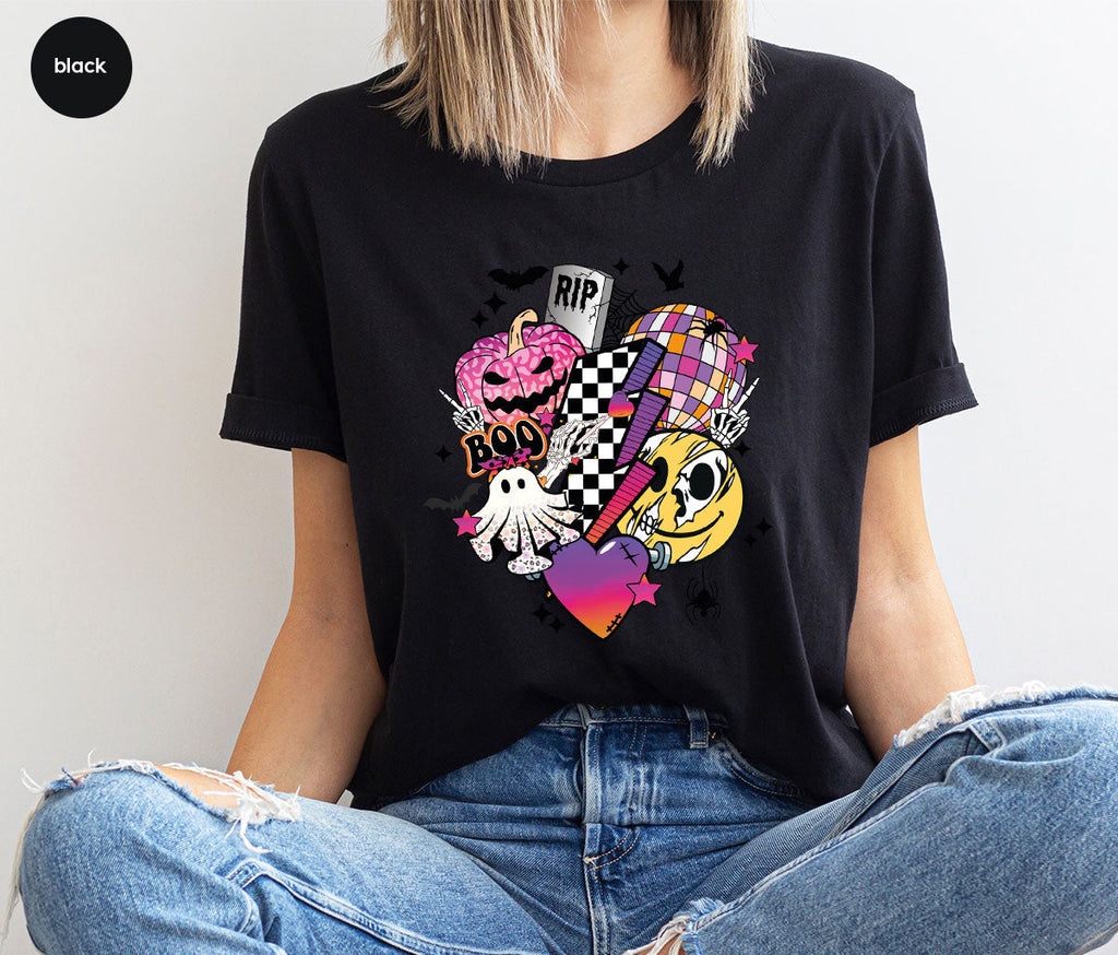 Retro Halloween Shirt, Spooky Pumpkin Cool Checkered Outfit product image 111