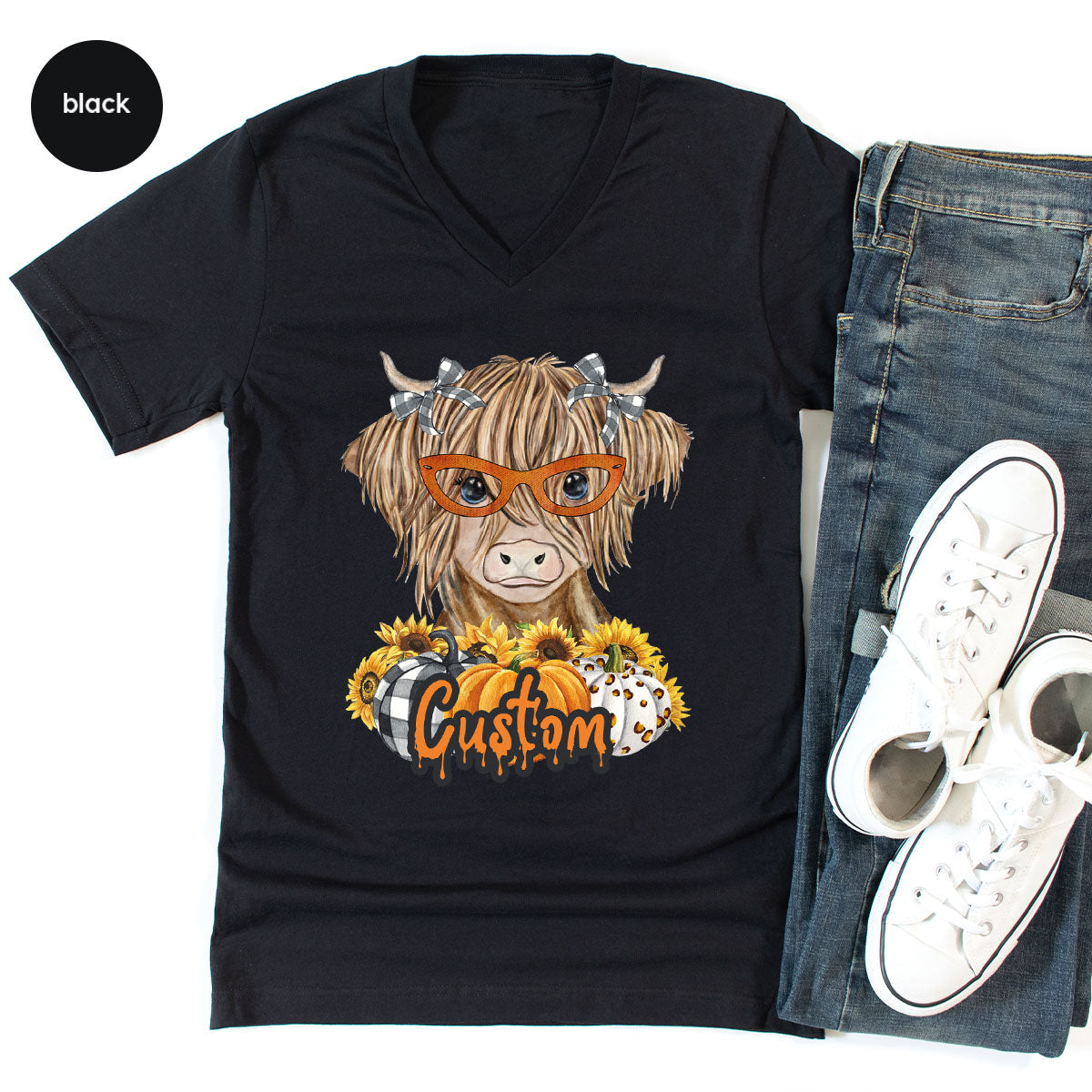 Custom Cow Shirt, Fall Graphic Tees, Personalized Farmer product image 114