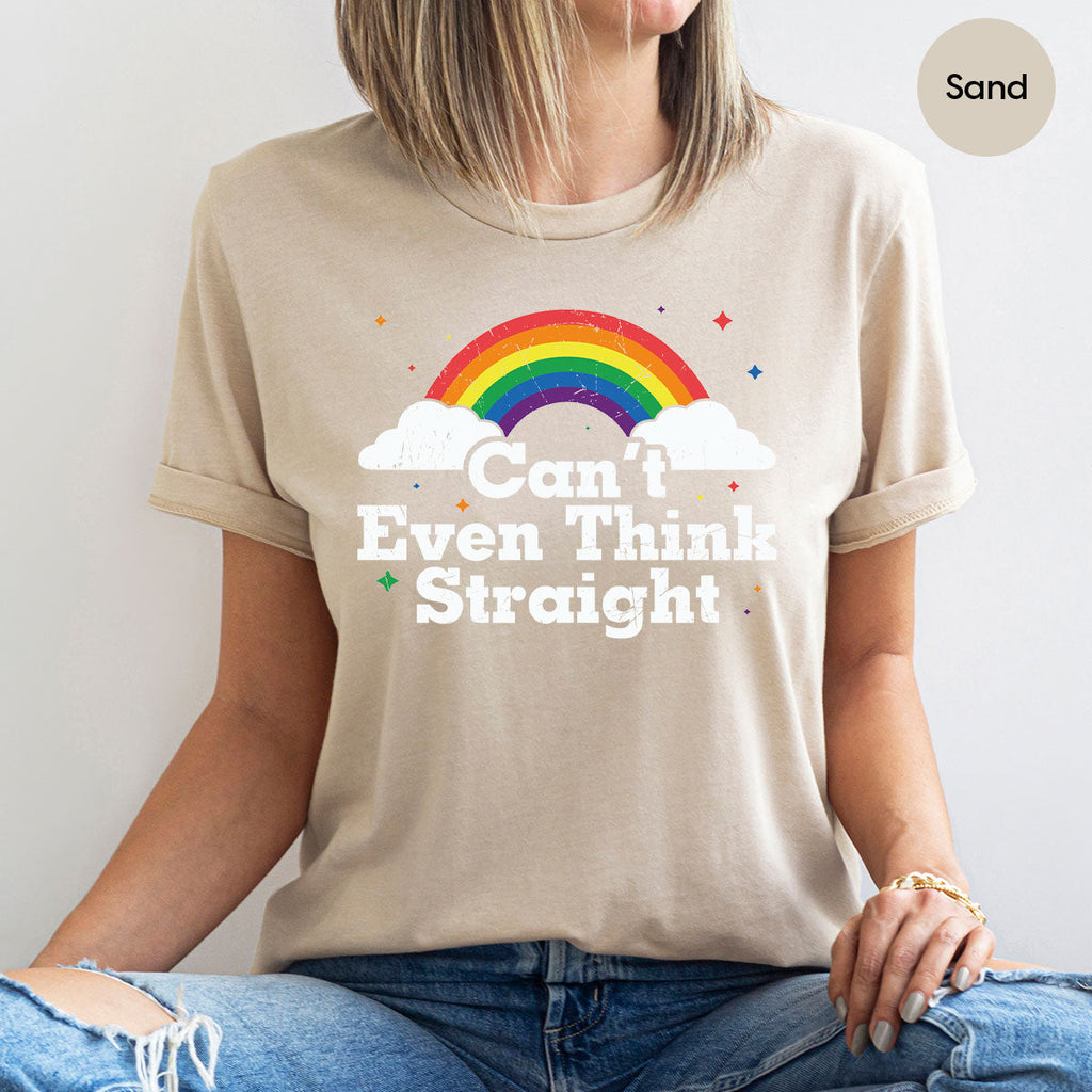 Can I Even Think Straight Shirt, Rainbow T-Shirt, LGBT product image 83