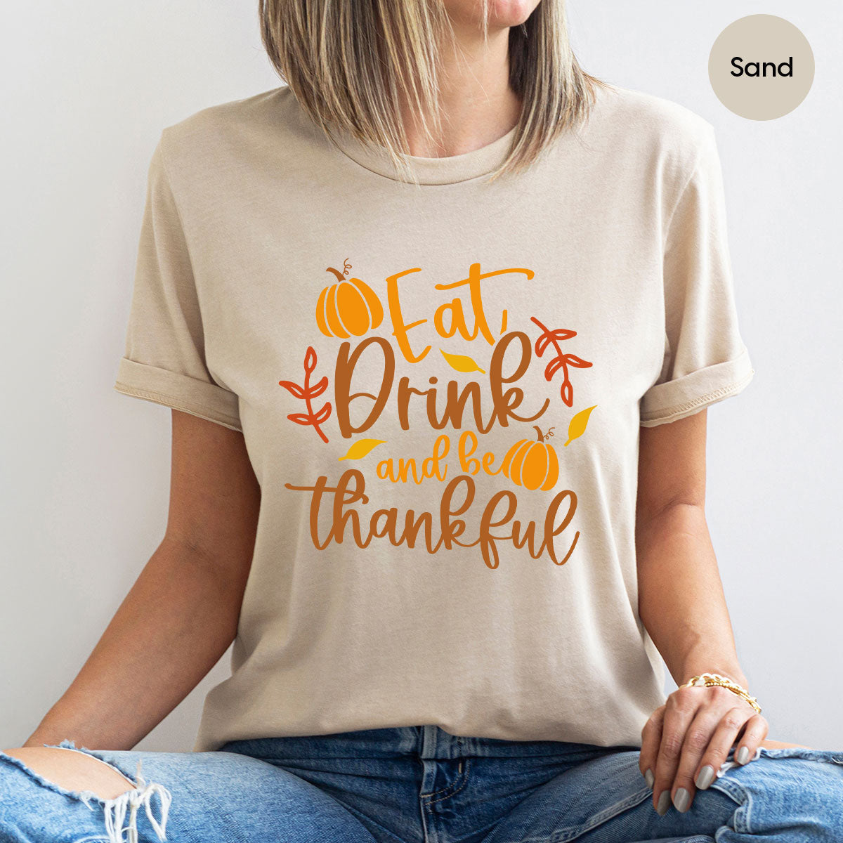 Cute Pumpkin T-Shirt, Fall Graphic Tees, Thankful Gifts product image 112