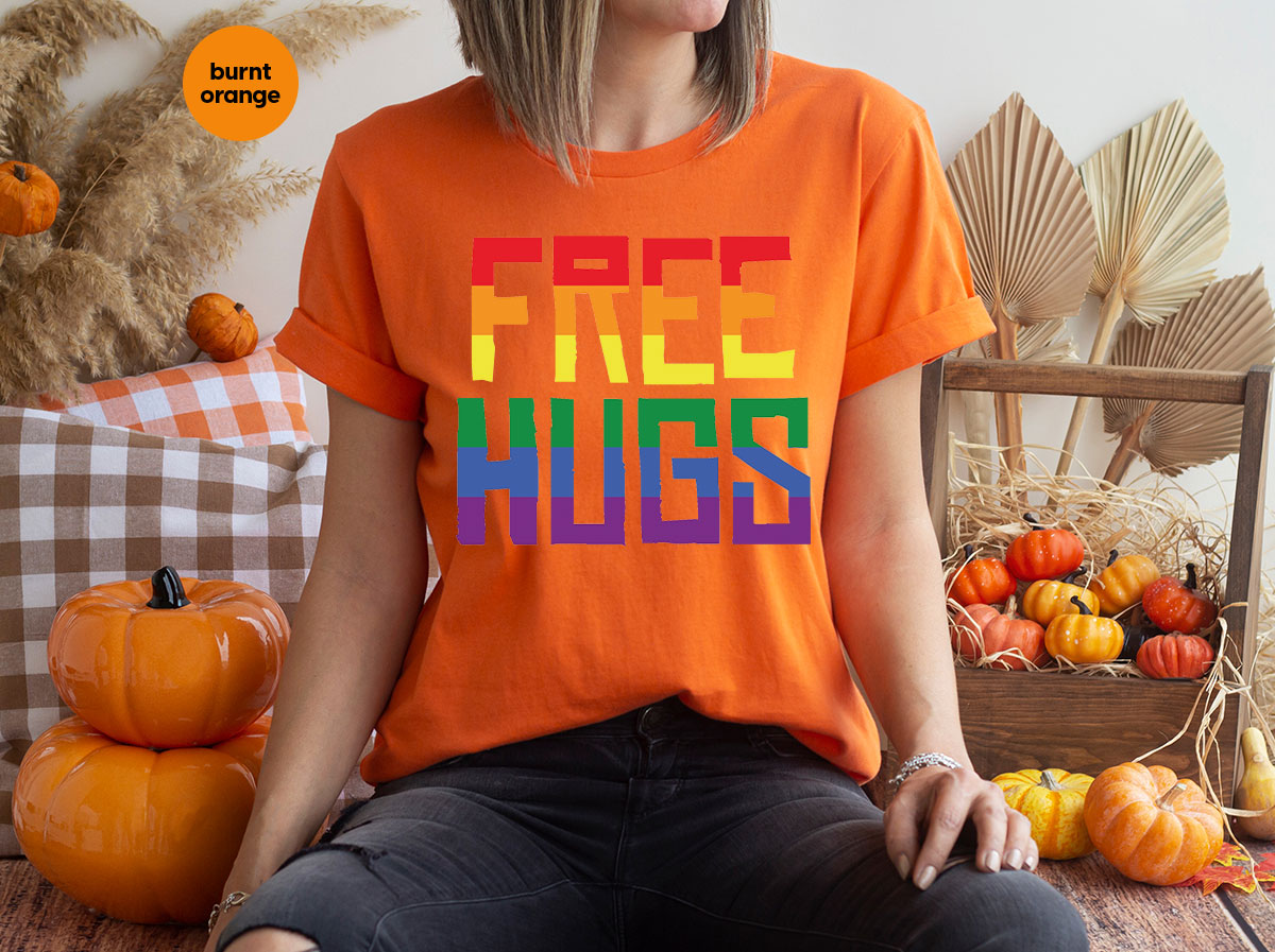Cute LGBT Shirt, Free Hugs T-Shirt, Lovely Pride for product image 64