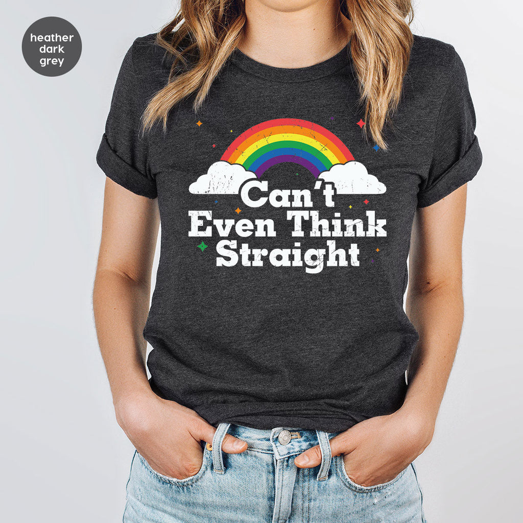 Can I Even Think Straight Shirt, Rainbow T-Shirt, LGBT product image 67