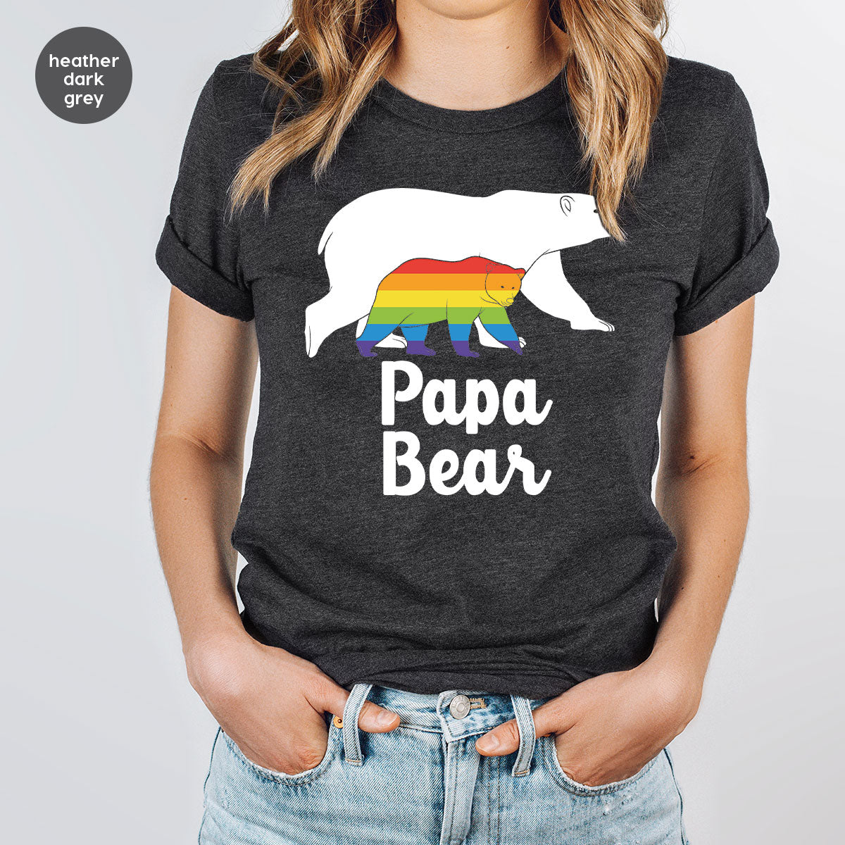 Papa Bear Shirt, T-Shirt, LGBT Rainbow Tee product image 63