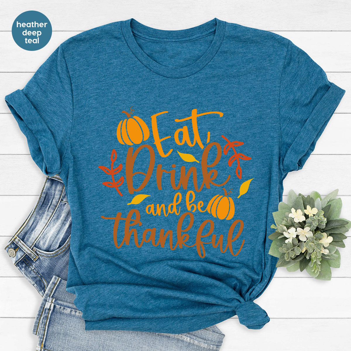 Cute Pumpkin T-Shirt, Fall Graphic Tees, Thankful Gifts product image 97