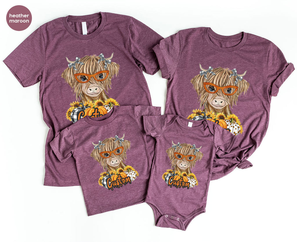 Custom Cow Shirt, Fall Graphic Tees, Personalized Farmer product image 121