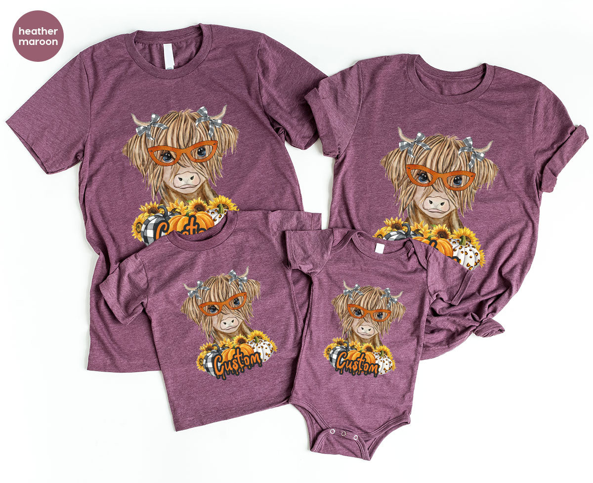 Custom Cow Shirt, Fall Graphic Tees, Personalized Farmer product image 121