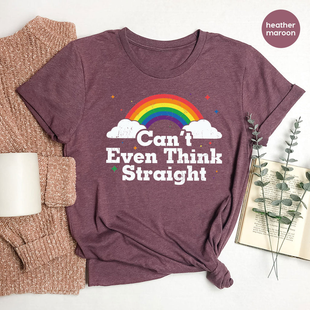 Can I Even Think Straight Shirt, Rainbow T-Shirt, LGBT product image 72