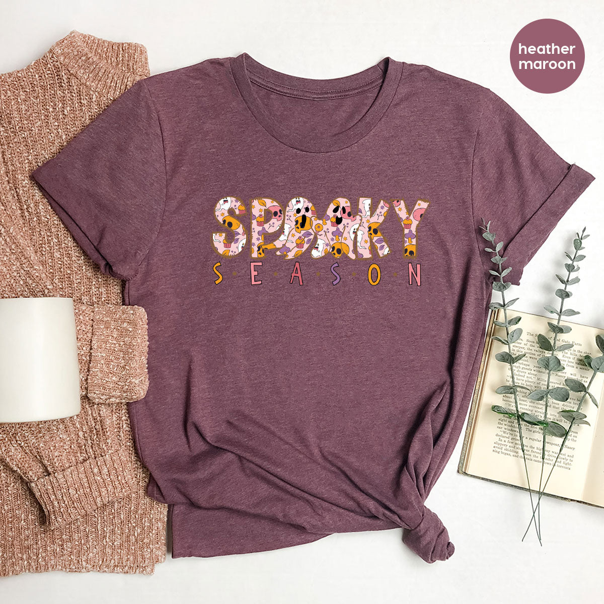Ghost Graphic Tees, Cute Kid Halloween Shirt, Spooky product image 132