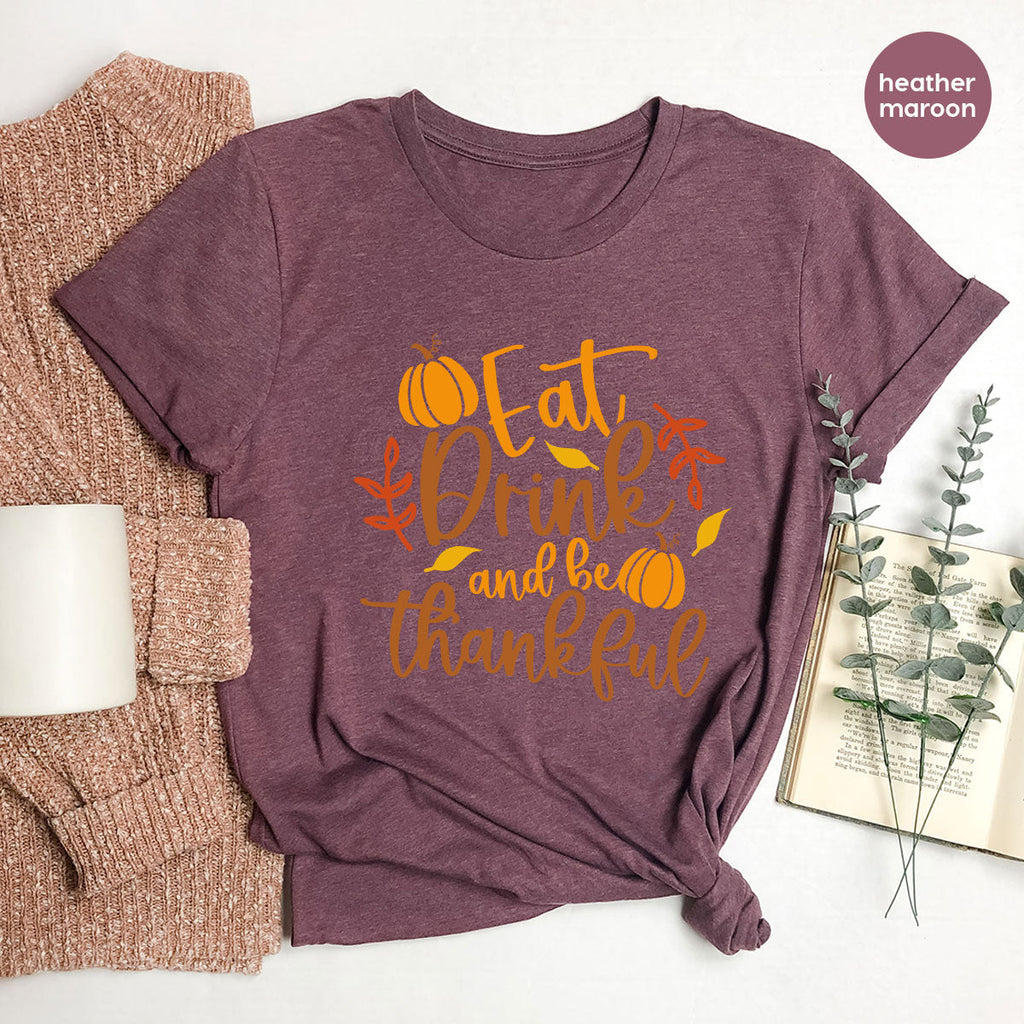 Cute Pumpkin T-Shirt, Fall Graphic Tees, Thankful Gifts product image 100