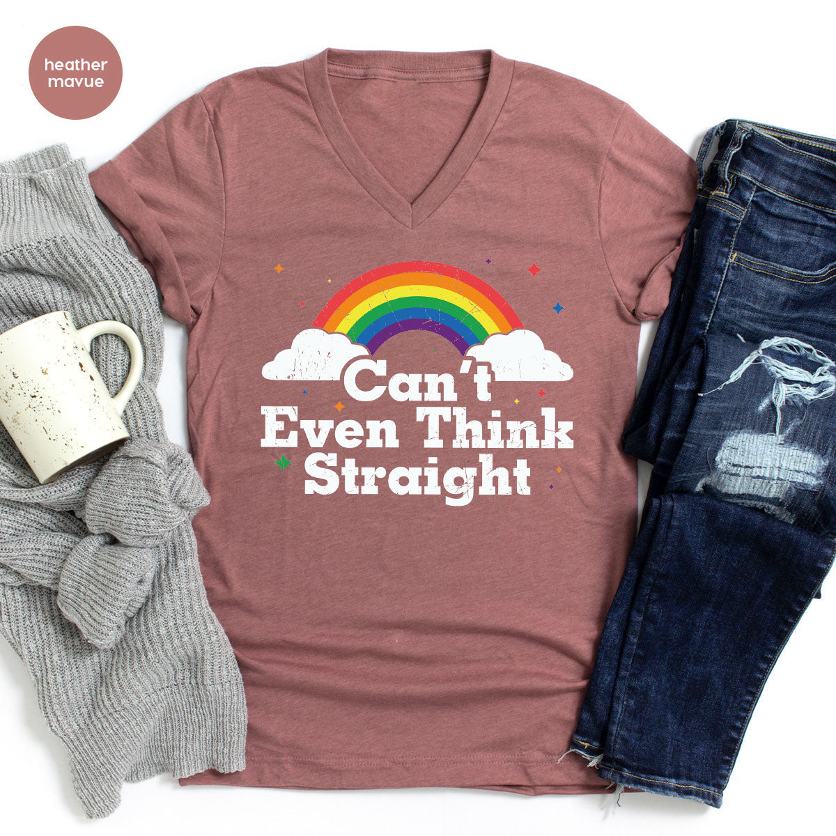 Can I Even Think Straight Shirt, Rainbow T-Shirt, LGBT product image 76