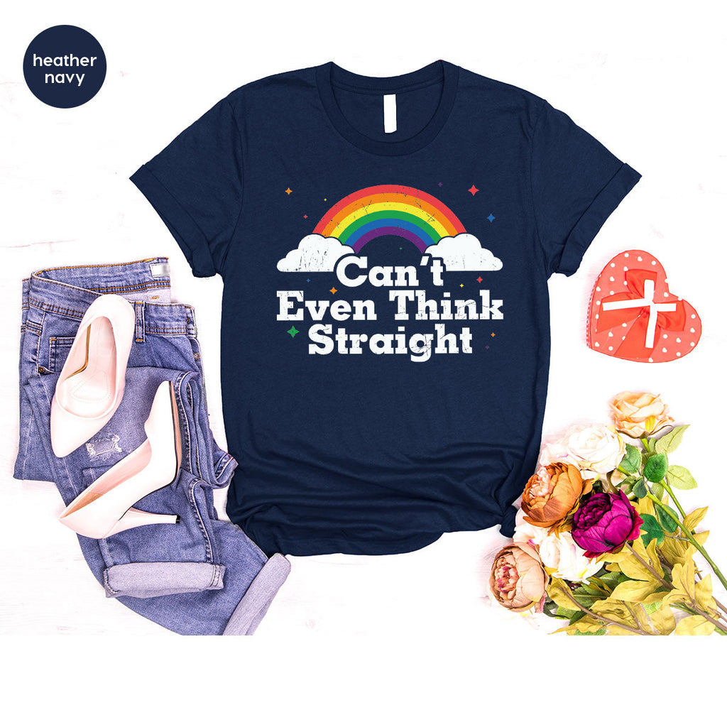 Can I Even Think Straight Shirt, Rainbow T-Shirt, LGBT product image 78
