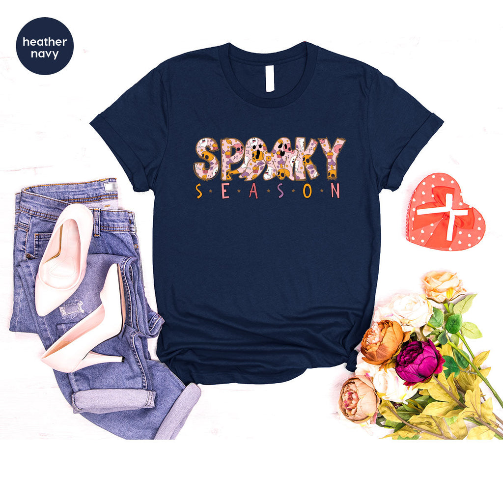 Ghost Graphic Tees, Cute Kid Halloween Shirt, Spooky product image 138