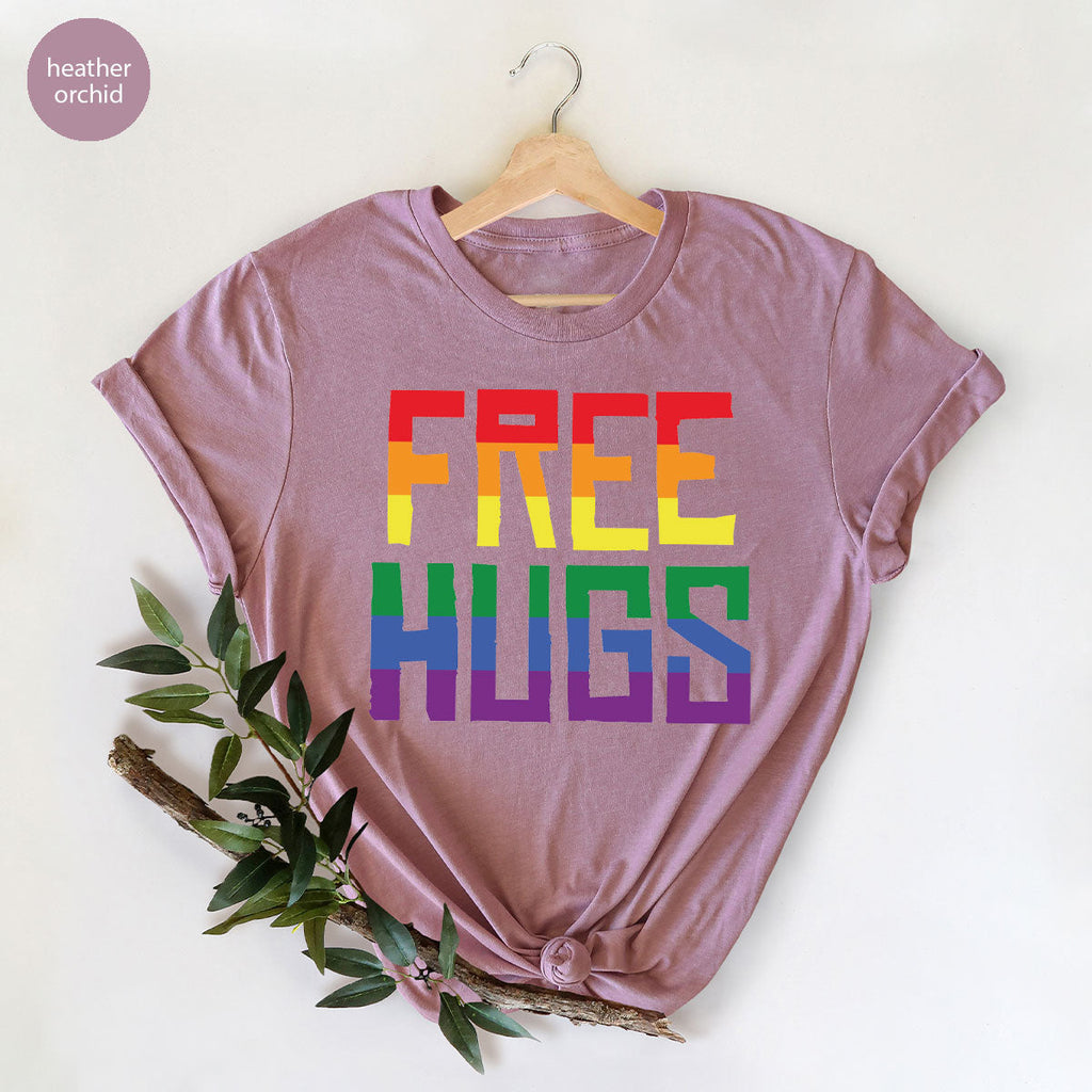 Cute LGBT Shirt, Free Hugs T-Shirt, Lovely Pride for product image 77