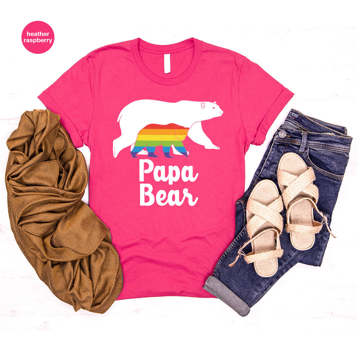 Papa Bear Shirt, T-Shirt, LGBT Rainbow Tee product image 77