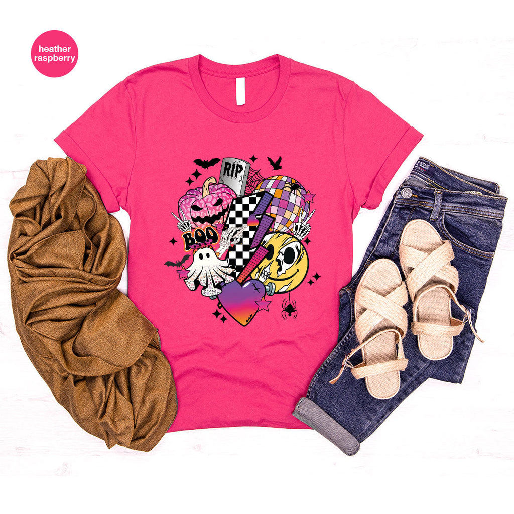 Retro Halloween Shirt, Spooky Pumpkin Cool Checkered Outfit product image 128