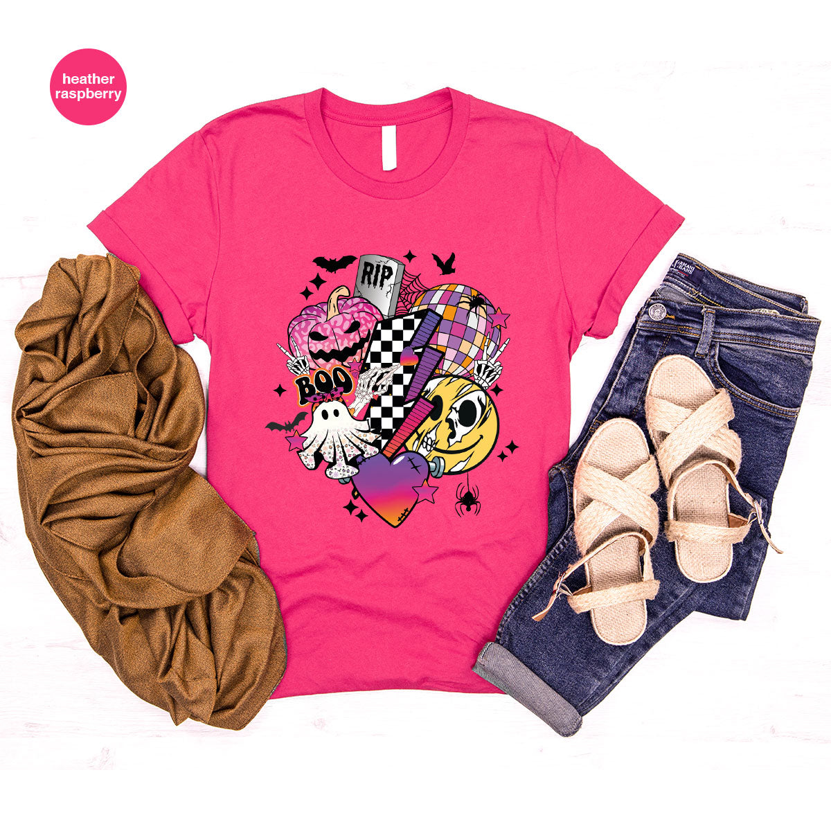 Retro Halloween Shirt, Spooky Pumpkin Cool Checkered Outfit product image 128