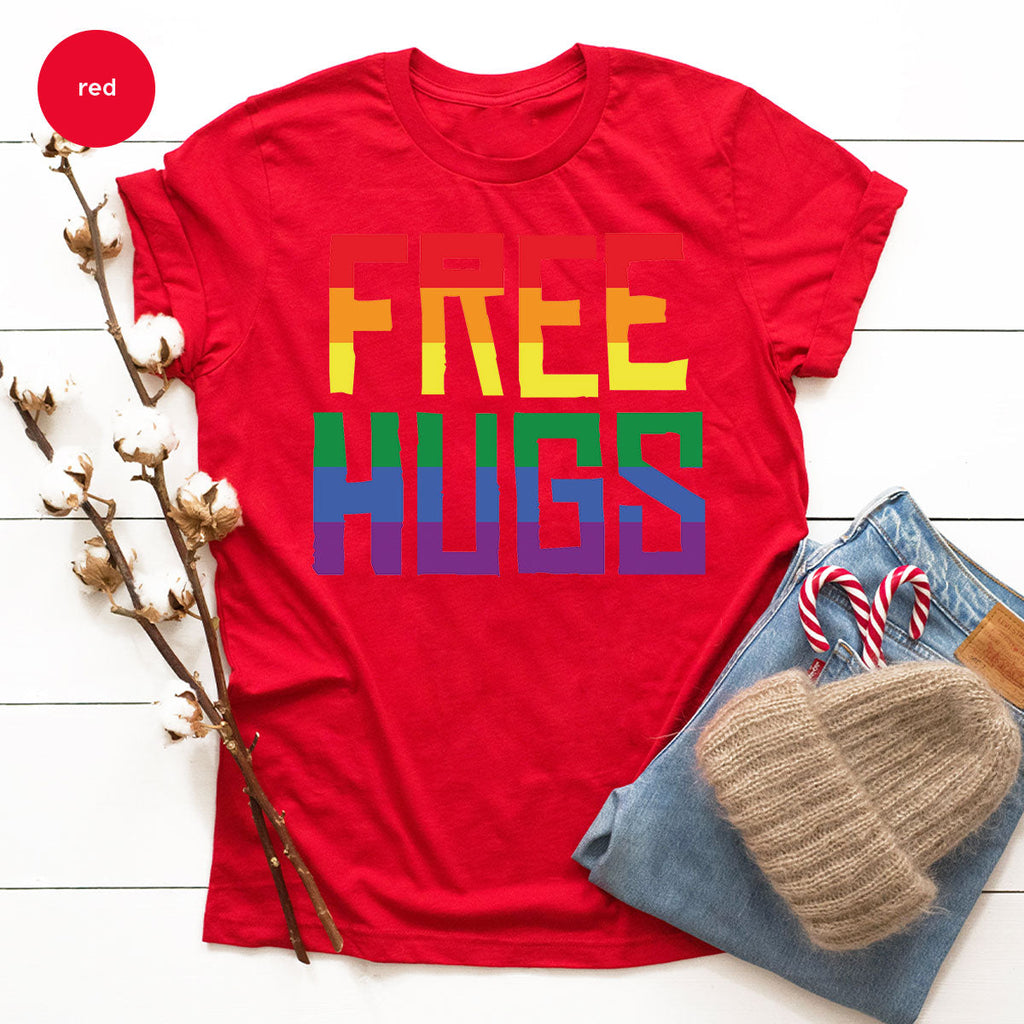 Cute LGBT Shirt, Free Hugs T-Shirt, Lovely Pride for product image 80