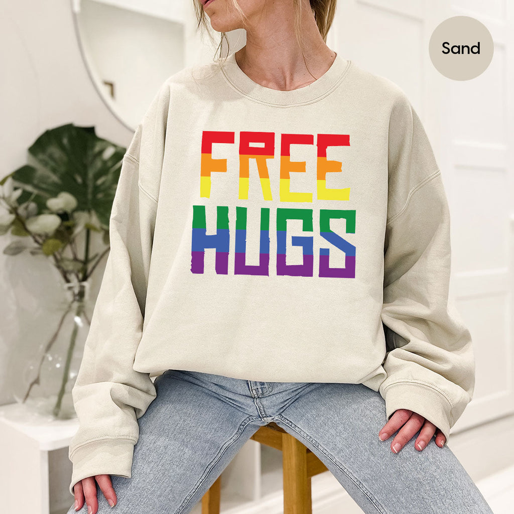 Cute LGBT Shirt, Free Hugs T-Shirt, Lovely Pride for product image 83