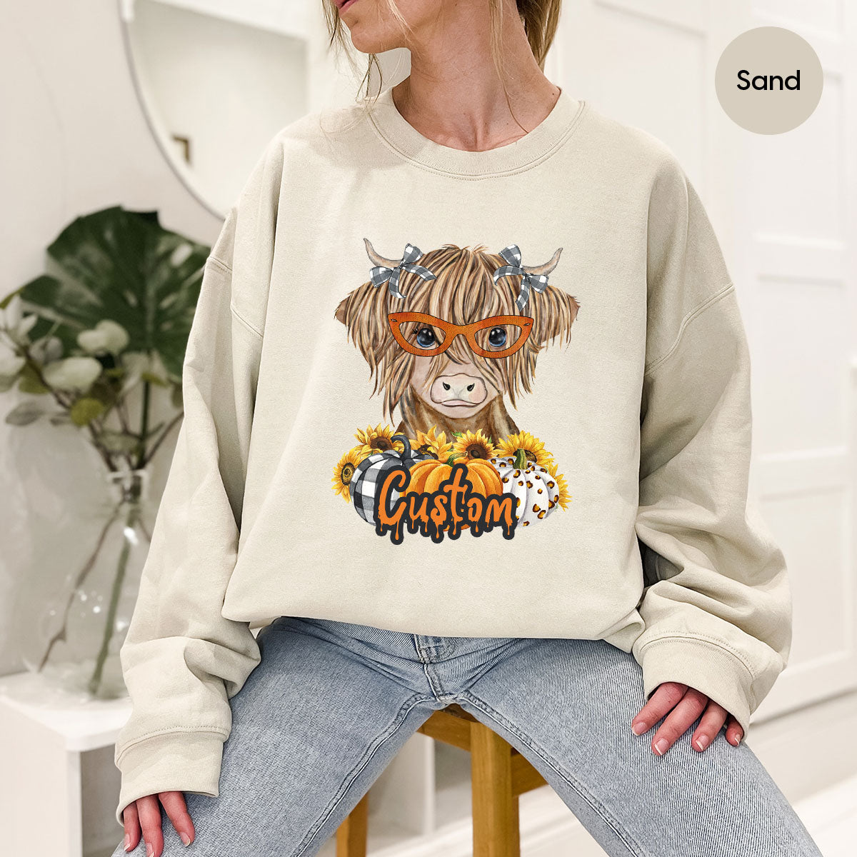 Custom Cow Shirt, Fall Graphic Tees, Personalized Farmer product image 132