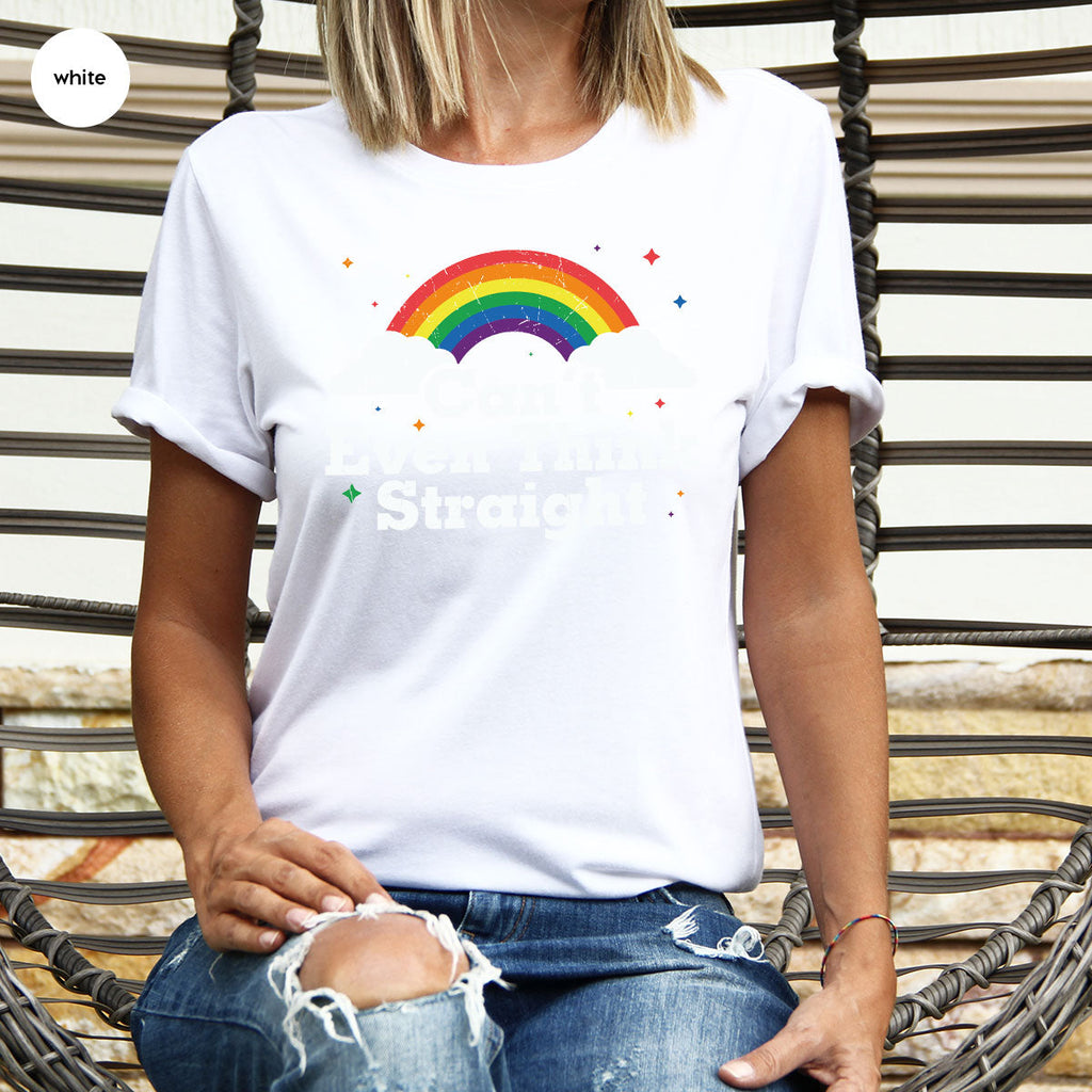 Can I Even Think Straight Shirt, Rainbow T-Shirt, LGBT product image 89