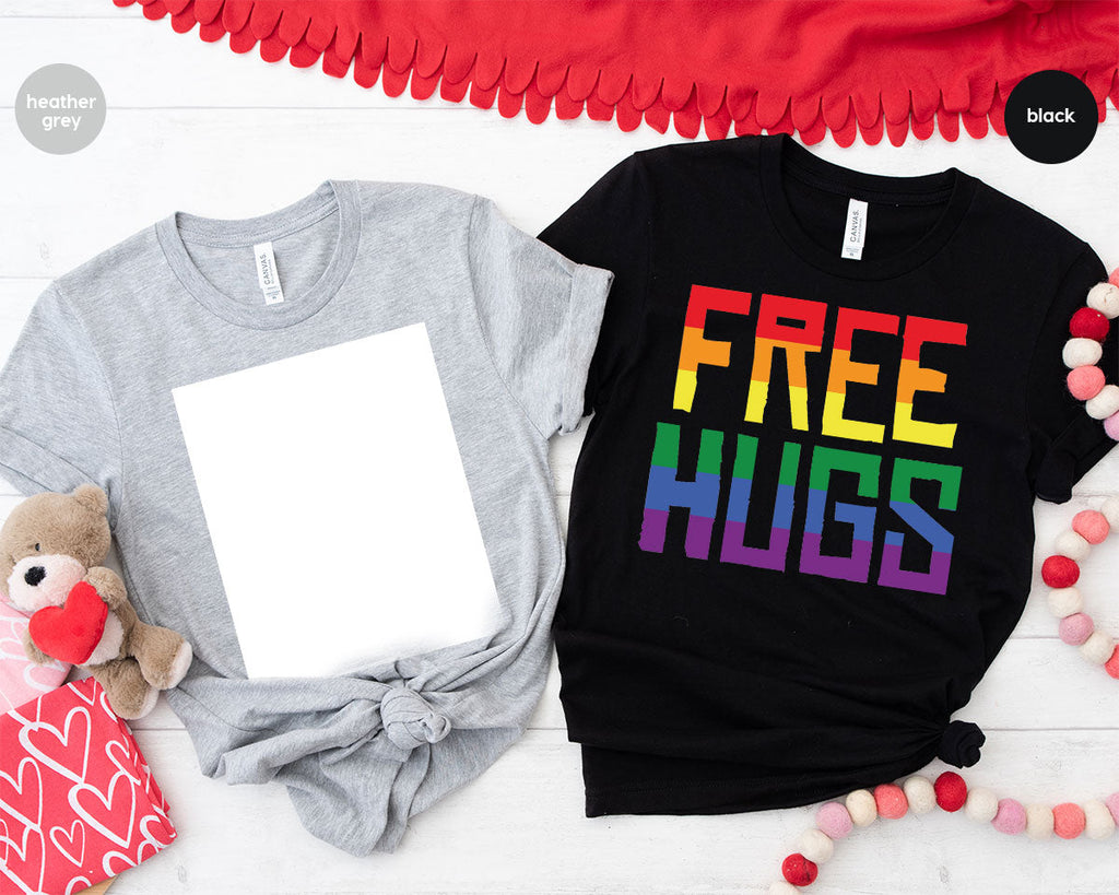 Cute LGBT Shirt, Free Hugs T-Shirt, Lovely Pride for product image 62