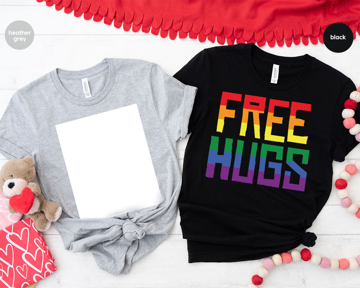 Cute LGBT Shirt, Free Hugs T-Shirt, Lovely Pride for product image 62