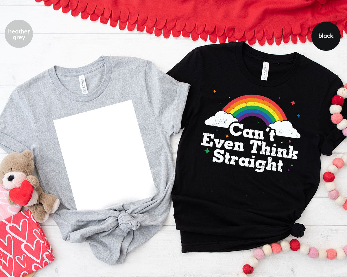 Can I Even Think Straight Shirt, Rainbow T-Shirt, LGBT product image 64