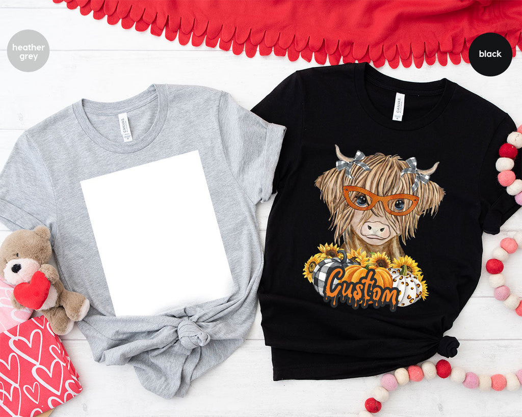 Custom Cow Shirt, Fall Graphic Tees, Personalized Farmer product image 113