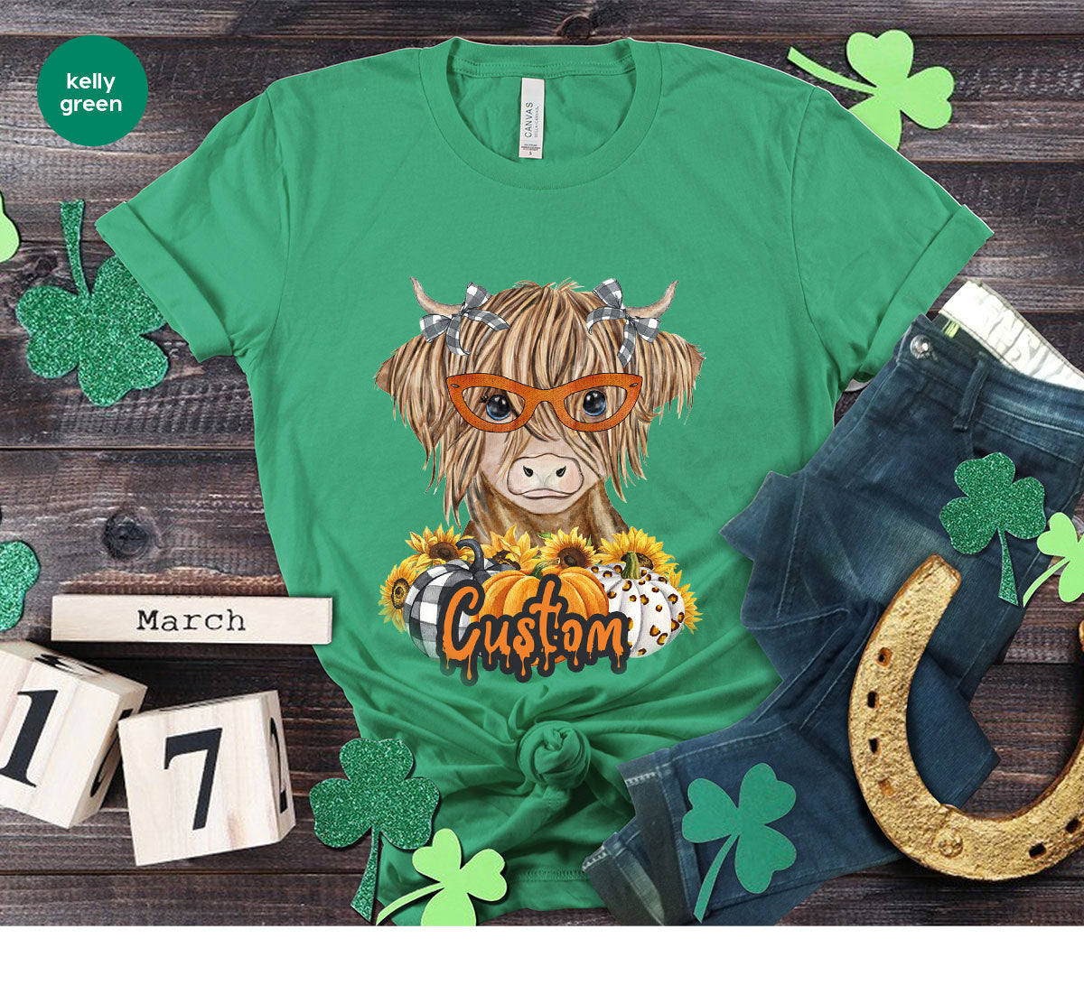 Custom Cow Shirt, Fall Graphic Tees, Personalized Farmer product image 134