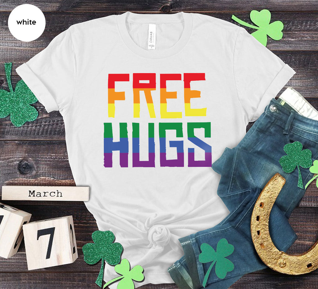 Cute LGBT Shirt, Free Hugs T-Shirt, Lovely Pride for product image 86