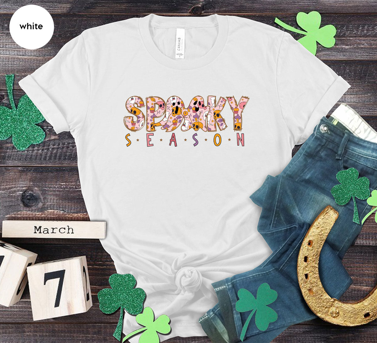 Ghost Graphic Tees, Cute Kid Halloween Shirt, Spooky product image 148
